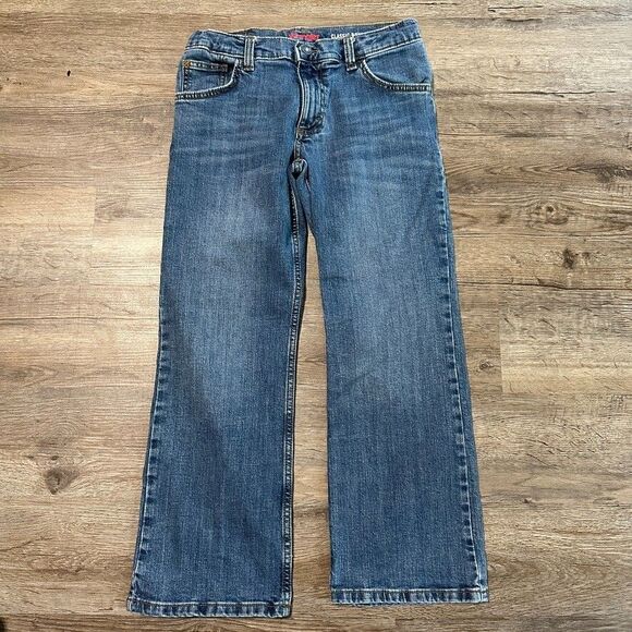 Wrangler Boys Blue Denim Adjustable Waist Classic Boot 12 Husky - Picture 3 of 5